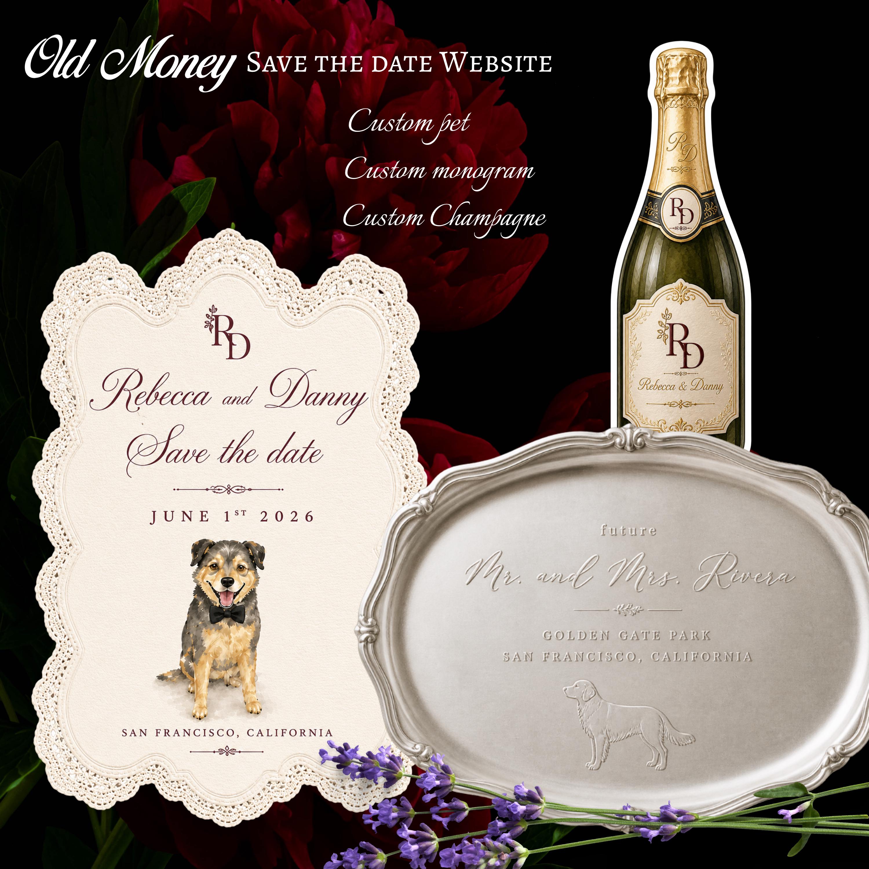 Old Money Save the date website __etsy:8009937152