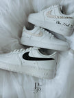 Personalized Air Force 1 wedding sneakers with Mr and Mrs text