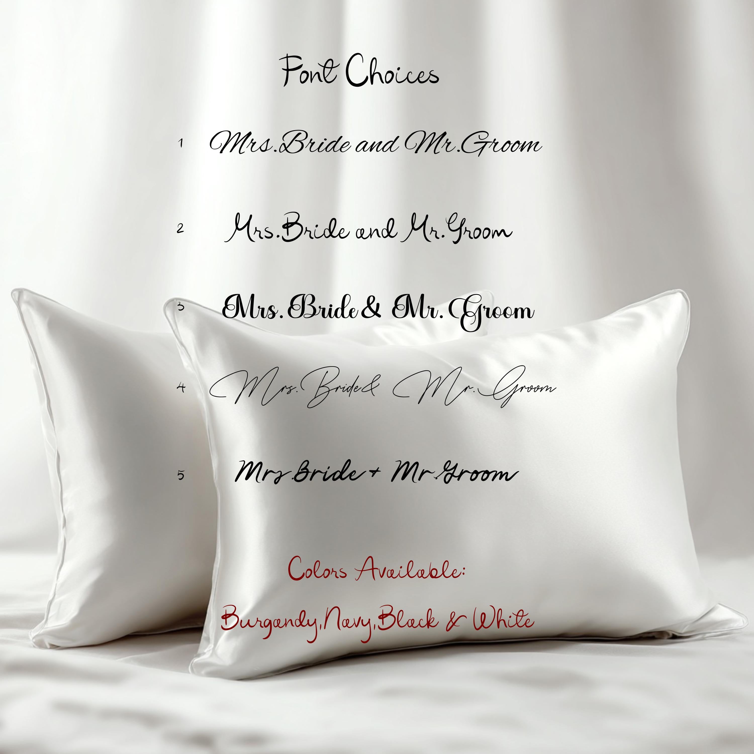 Personalized wedding satin pillowcases for Mr & Mrs __etsy:7287375483