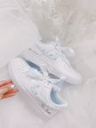 Something Blue Bridal Sneakers | Pearl Nike Air Force 1s for Bride | Custom Wedding Sneakers with Pearls and Personalization __etsy:5163333243