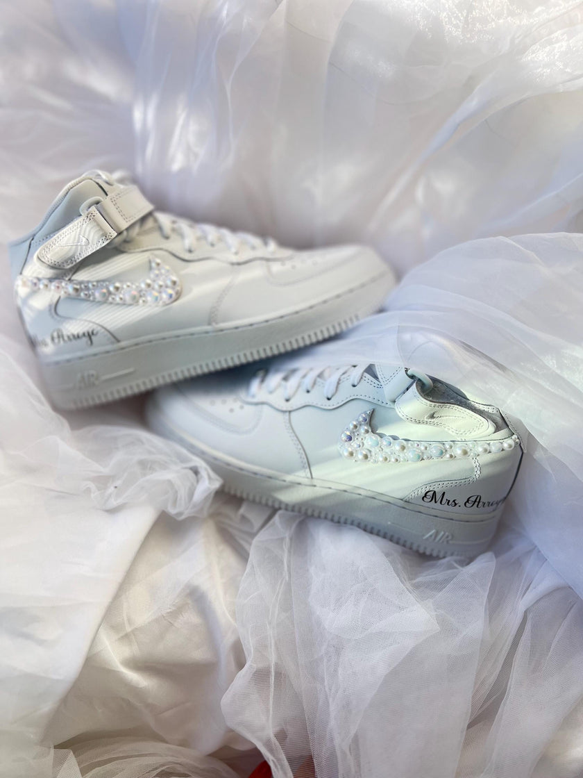 Comfortable pearl wedding sneakers ideal for reception and dancing