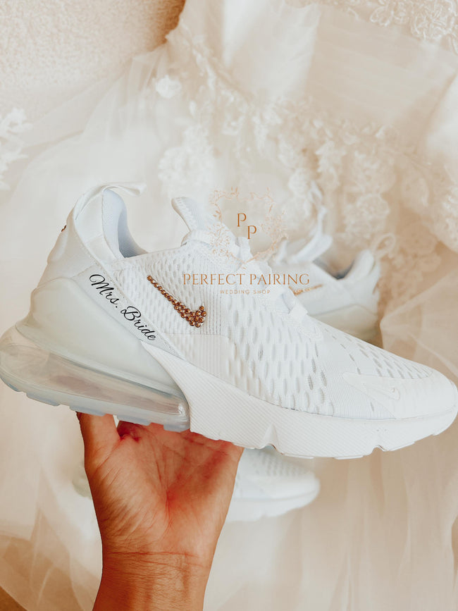 White Air Max 270 Rhinestone Sneakers | Gift for Wedding, Birthday or Christmas __etsy:5029076251