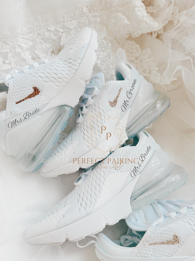 White Air Max 270 Rhinestone Sneakers | Gift for Wedding, Birthday or Christmas __etsy:5028440211