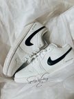 Groom's Painted Swoosh Wedding Sneakers | Custom Nike Air Jordan Low