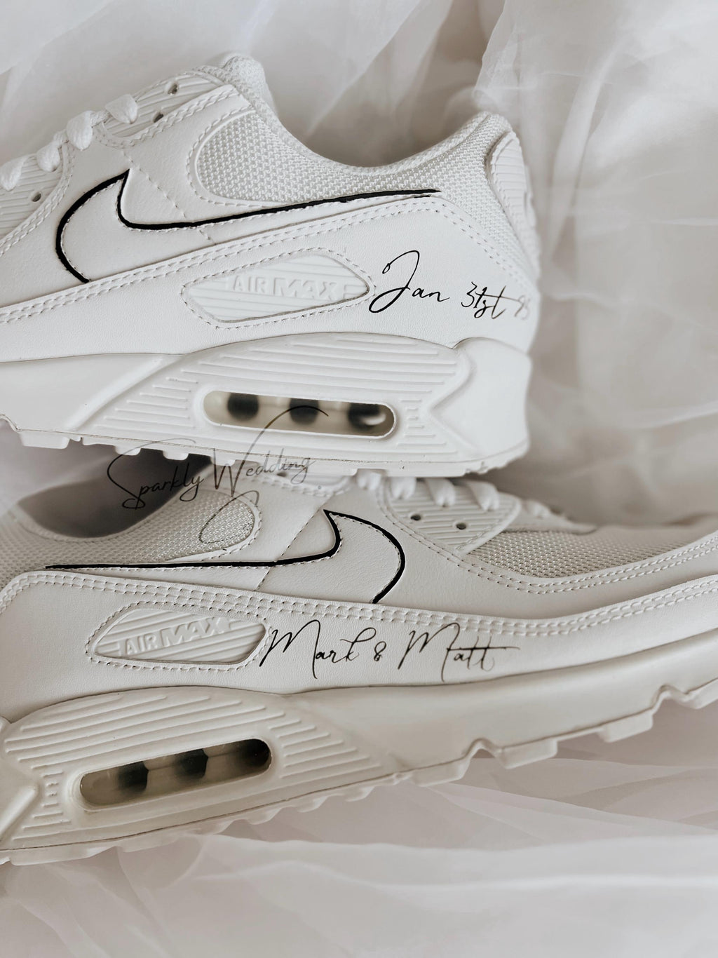 Groom's Custom Wedding Sneakers | Personalized Nike Air Force 1 for Men