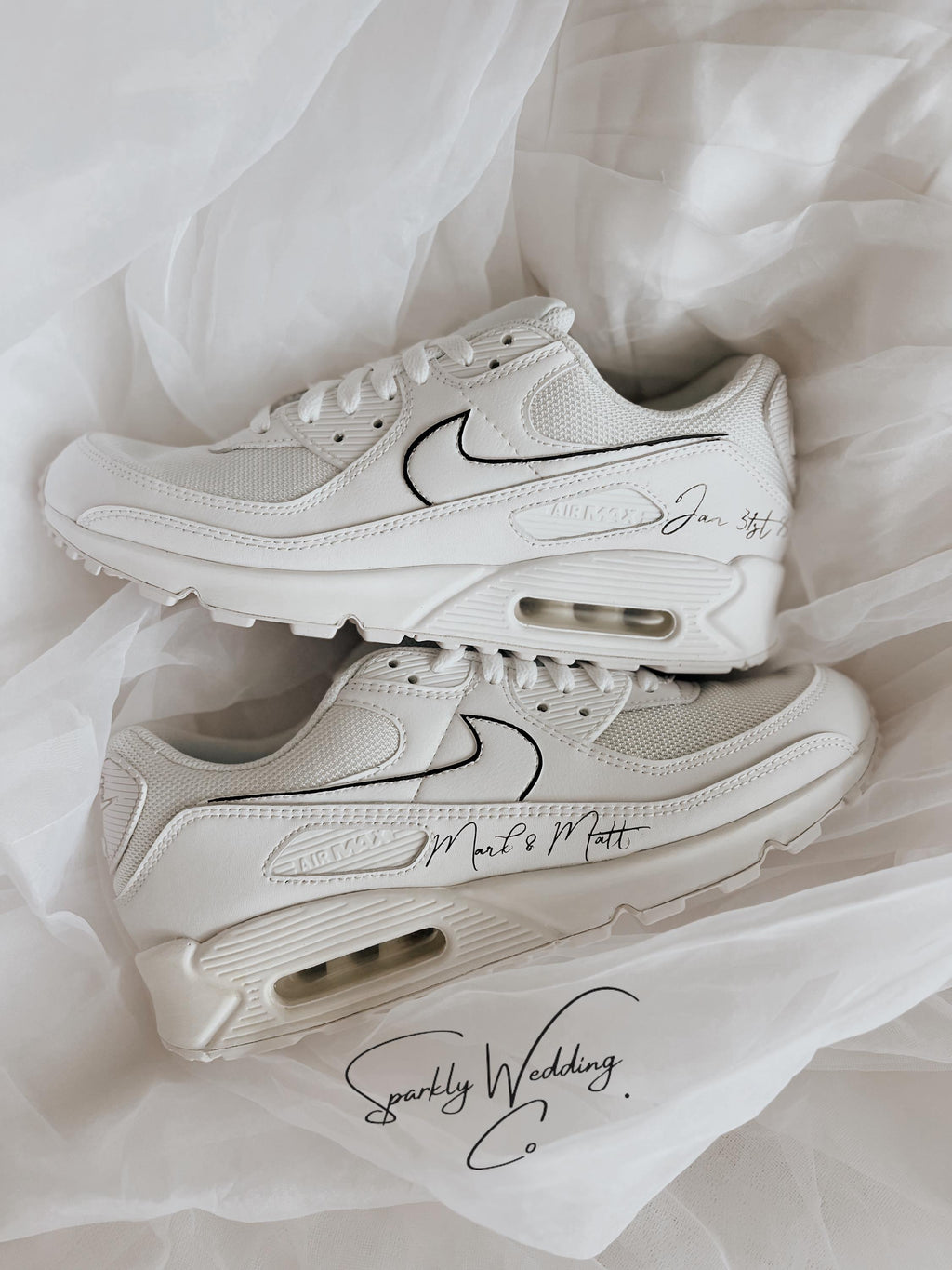 Groom's Custom Wedding Sneakers | Personalized Nike Air Force 1 for Men