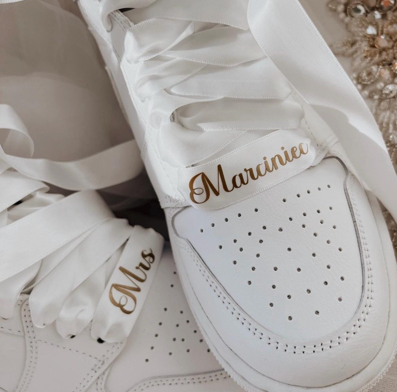 Personalized Wedding Ribbon Laces: Custom Bridal Shoe Laces