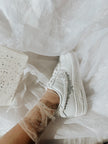 crystal embellished bridal accessories, personalized crystals wedding socks for bride