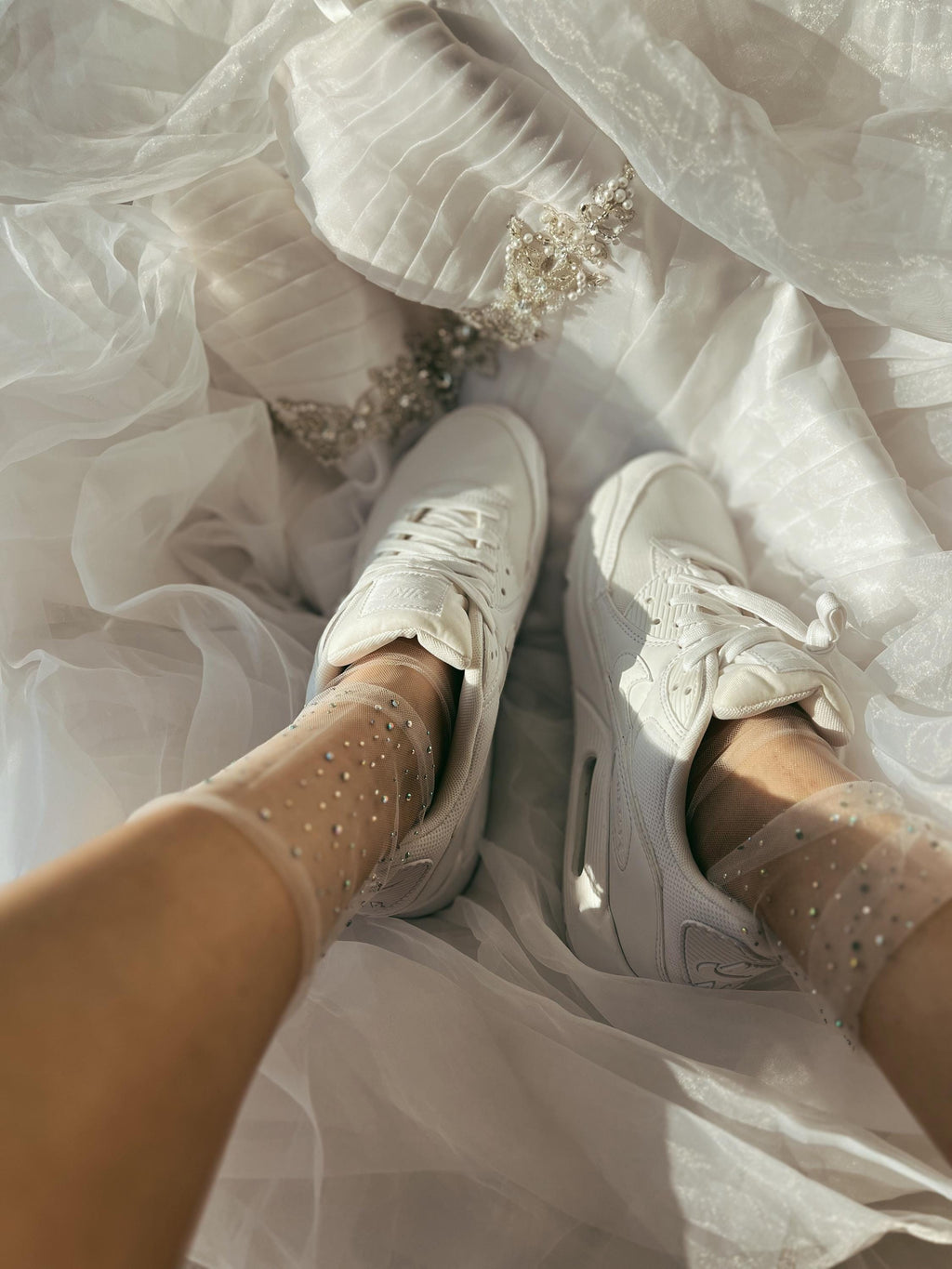 crystal embellished bridal accessories, personalized crystals wedding socks for bride