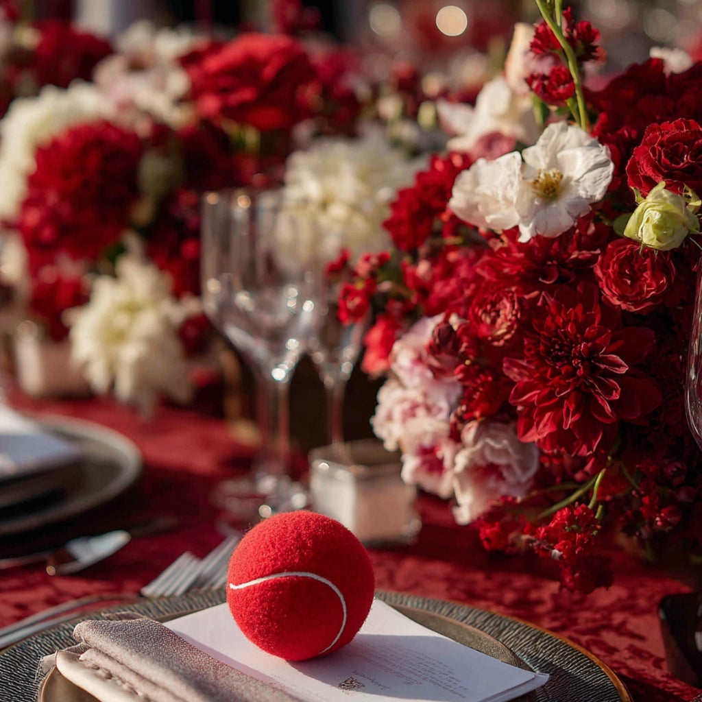 Personalized dog wedding favors, custom tennis ball with love message, tennis player gift