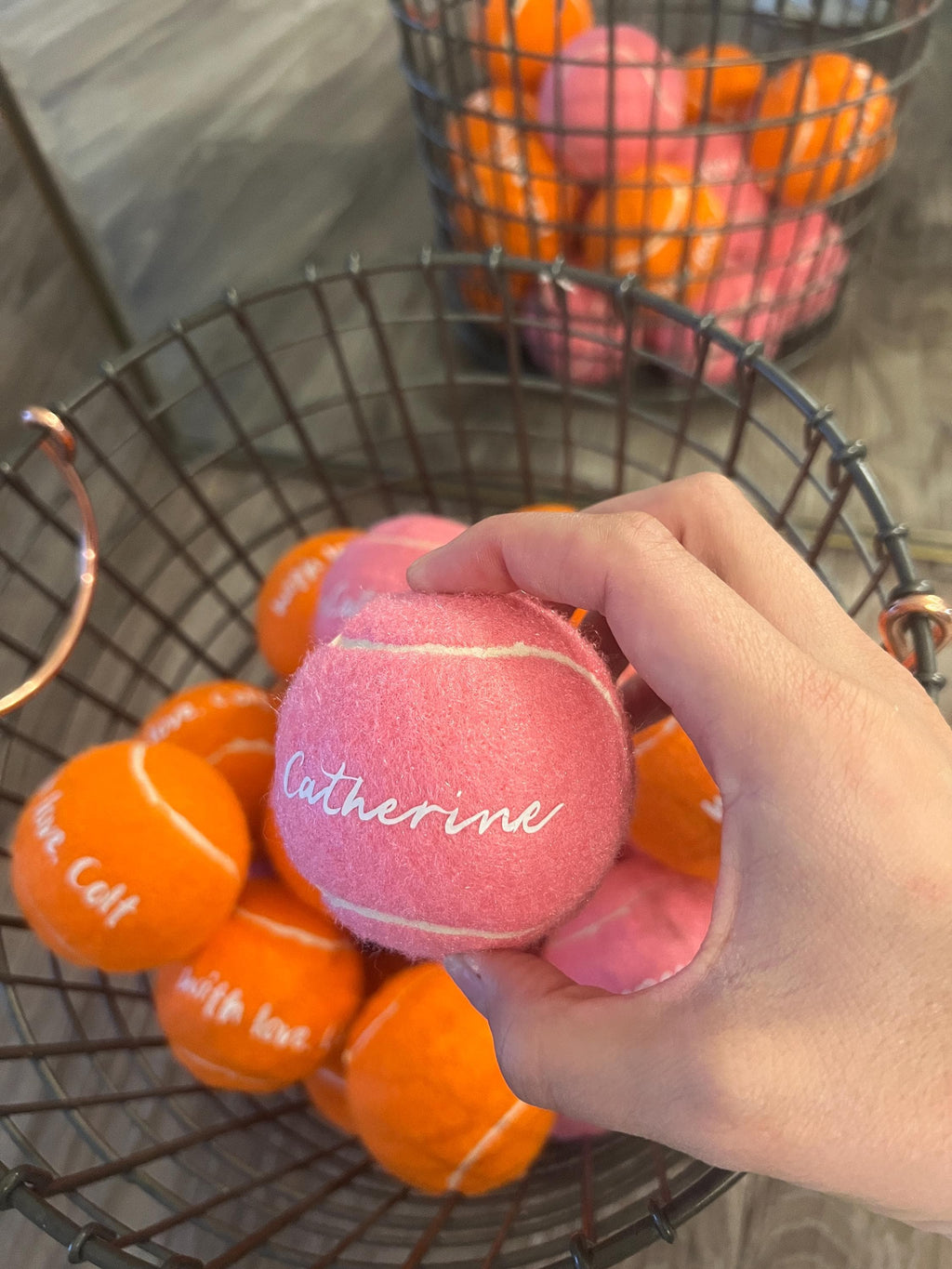 Personalized dog wedding favors, custom tennis ball with love message, tennis player gift