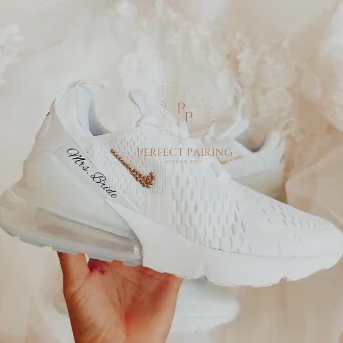 Custom Rhinestone Sneakers | Nike Air Max 270 Wedding, Birthday & Christmas Gift
